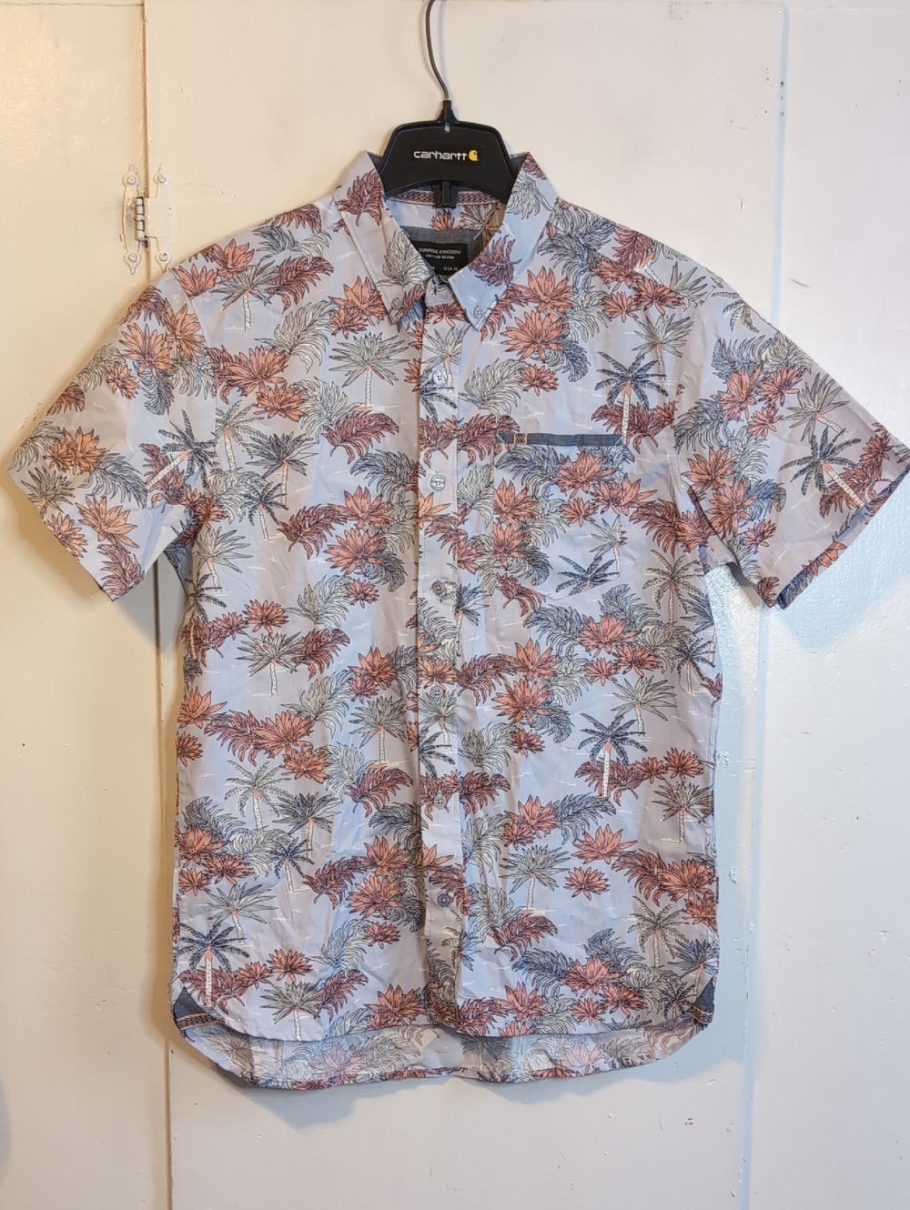 Sunrise Kingdom Light Purple Tropical Button-Up shirt mens medium
